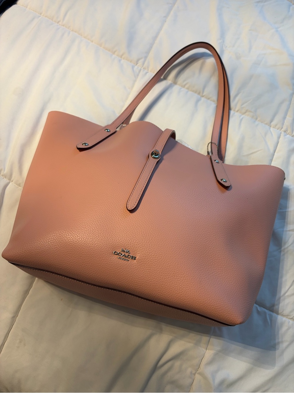 Coach Pebbled Leather Tote in Blush